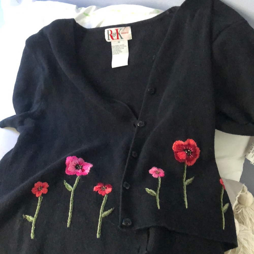 Vintage R&K Originals Black Embroidered Shirt
